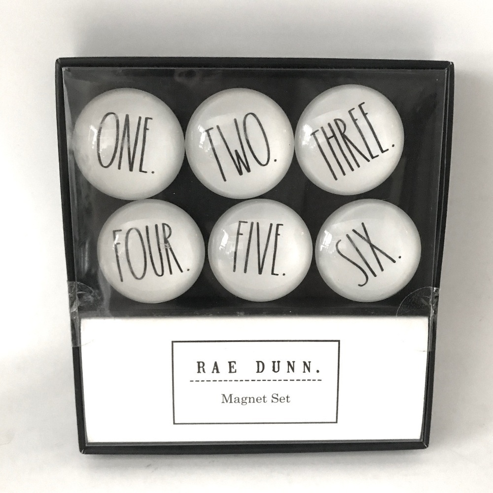 Rae Dunn Glass Dome Magnetic Numbers Set NIB